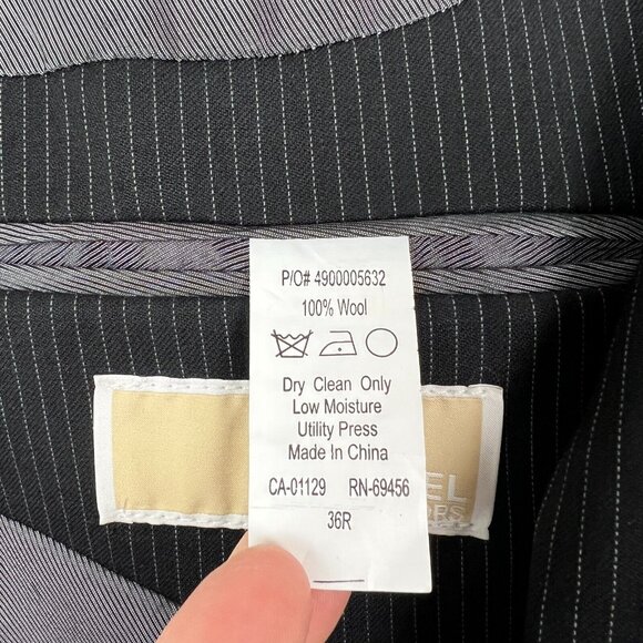 Michael Kors Blazer Jacket Sport Coat Mens 36R Black Pinstripe Wool 3-Button - Picture 6 of 14